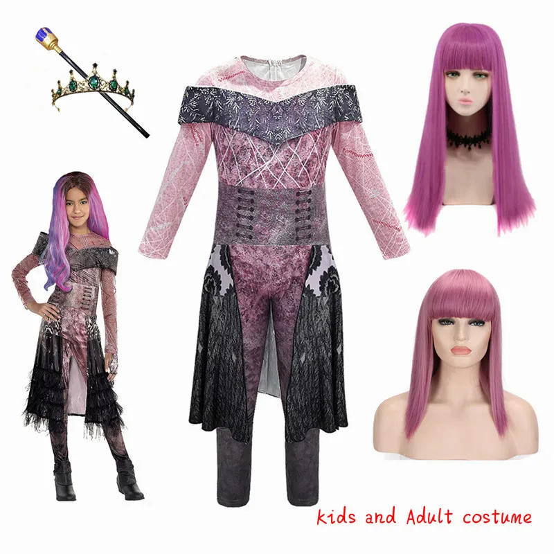 Комбинезоны для девочек одежда вечеринки на Хэллоуин пурпурный костюм Одри