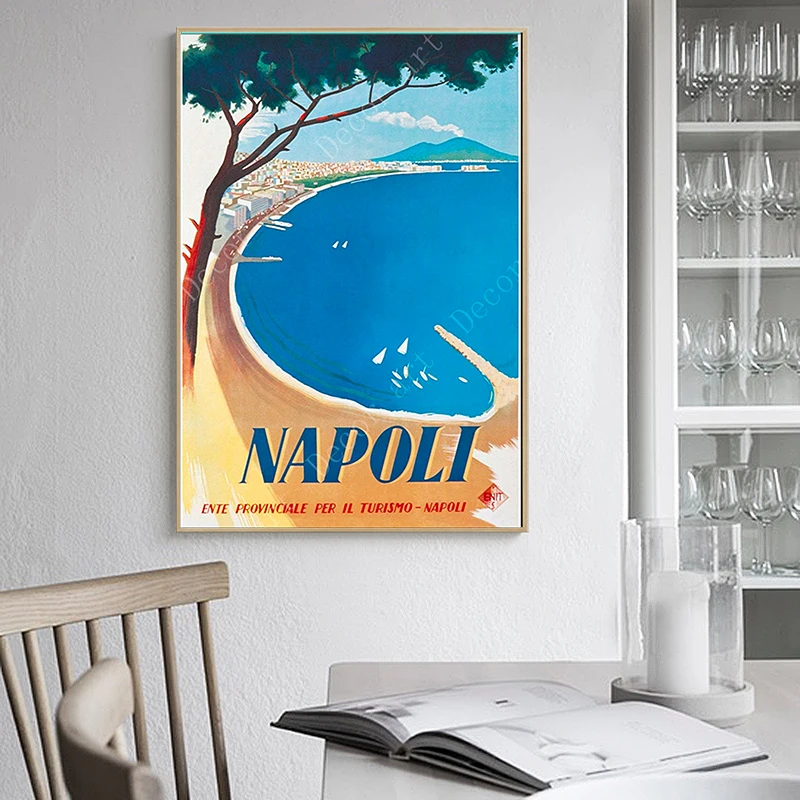 Средиземноморский город Naples Италия холст картины картина ретро крафт плакаты с покрытием наклейки на стену украшение дома подарок