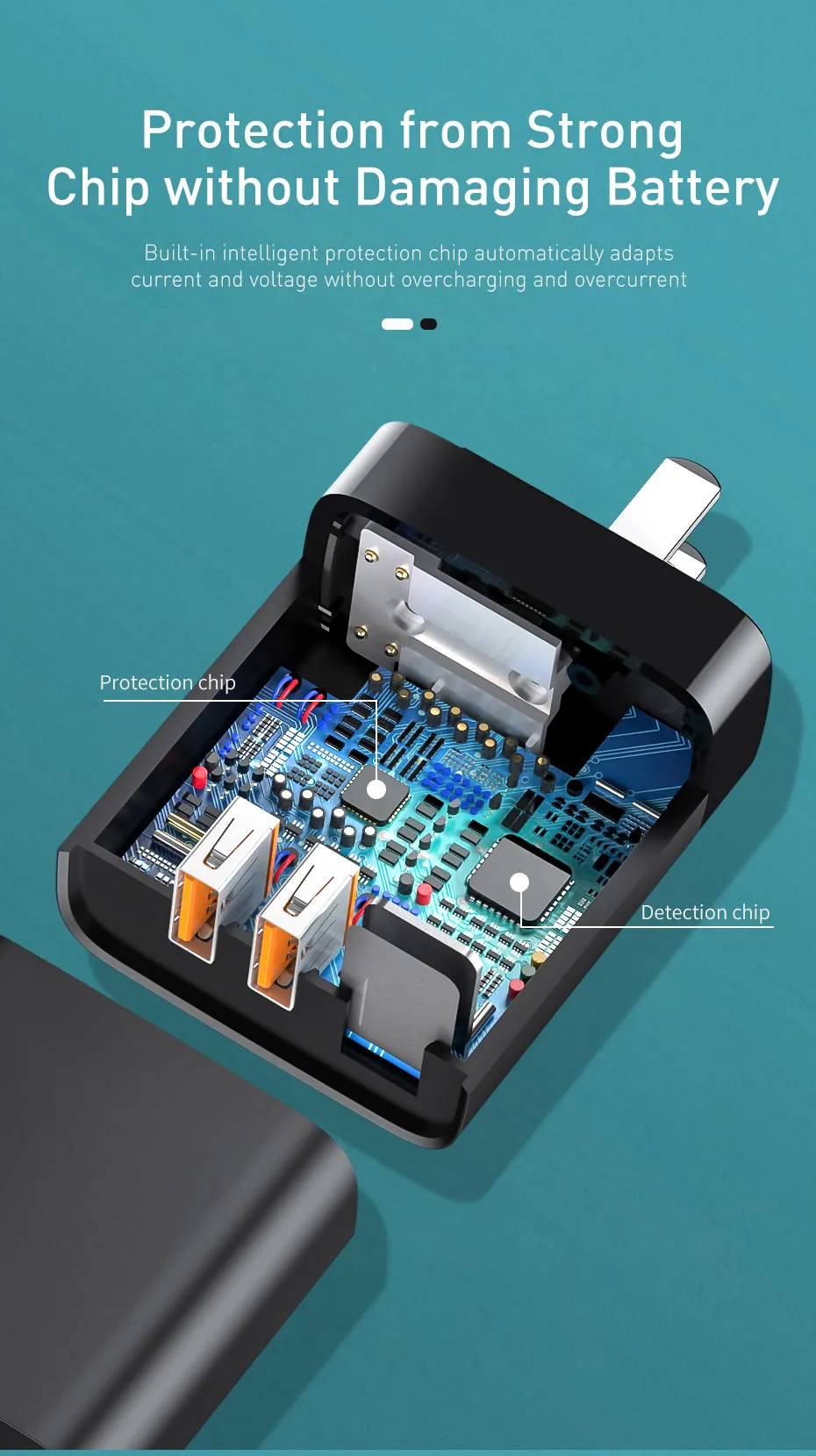 Baseus светодиодный дисплей USB зарядное устройство для мобильного телефона адаптер питания для iPhone samsung xiaomi настенная Быстрая зарядка розетка США вилка универсальная