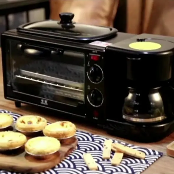 

3 In 1 Electric Breakfast Machine 220V Toaster Oven Home Coffee Maker Pizza Egg Tart Oven Frying Pan Bread Maker