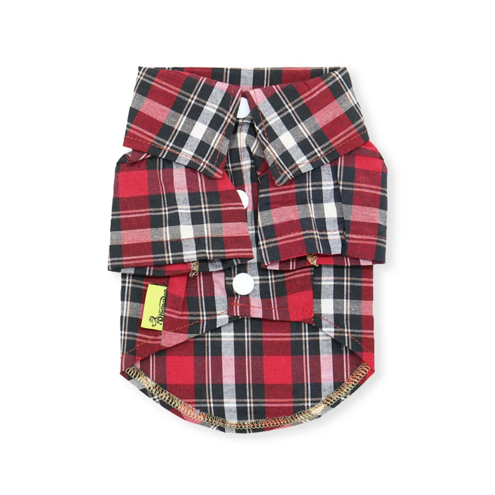 Летняя одежда для собак клетчатая рубашка маленьких средних чихуахуа Тедди