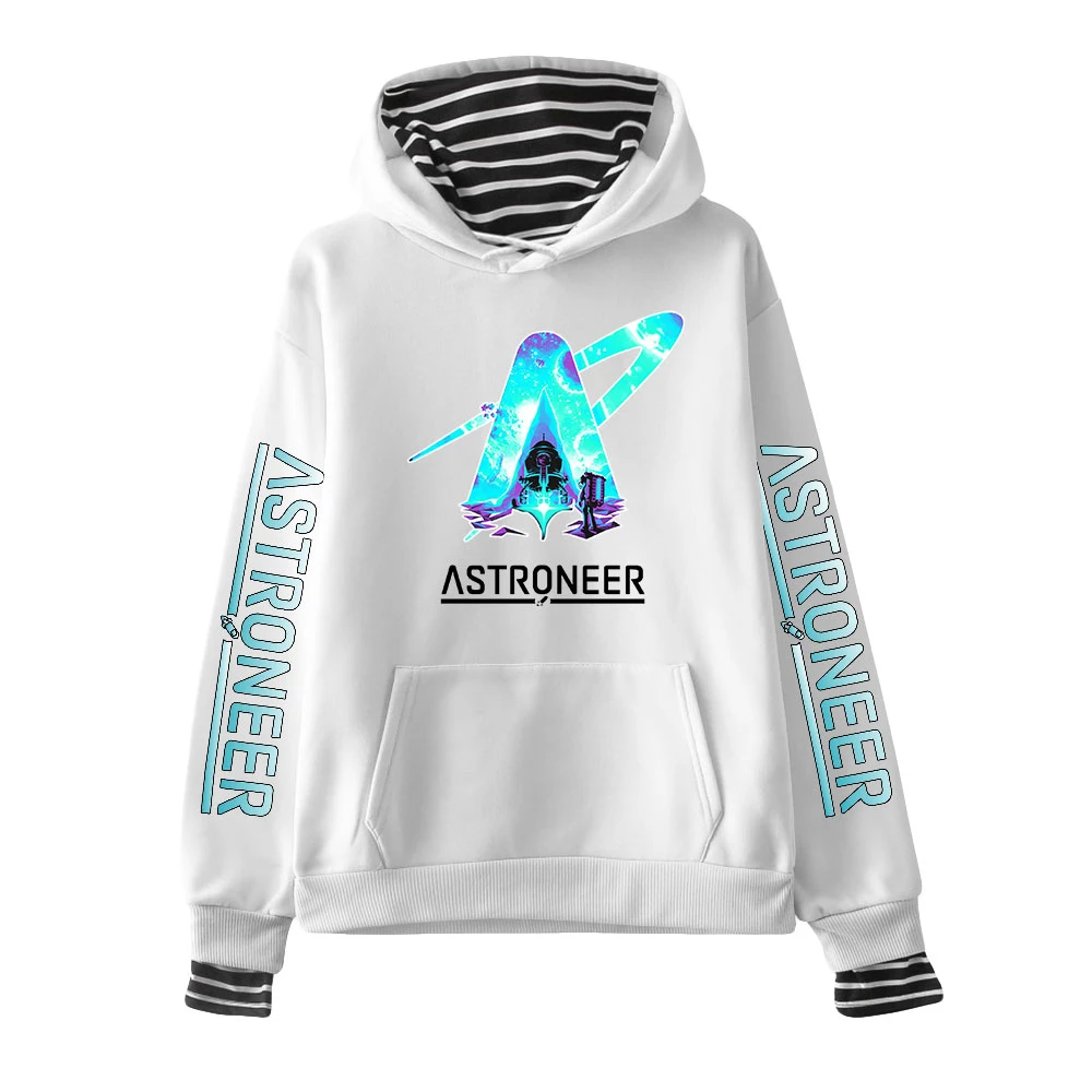 

Толстовка с капюшоном Astroneer, свитшот для мужчин и женщин, имитация двух частей, свитер с принтом в стиле Харадзюку, спортивная одежда, индиви...
