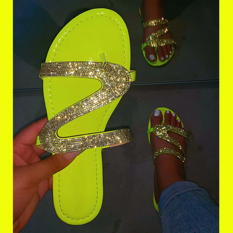 Женские летние сандалии на плоской подошве|Тапочки| |