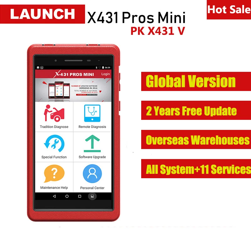 Красный LAUNCH X431 Pros Мини Авто диагностический инструмент полная система Автомобильный сканер автомобильный Сканнер программатор ЭБУ 2 года бесплатное обновление X431 Pro Mini - Цвет: Красный