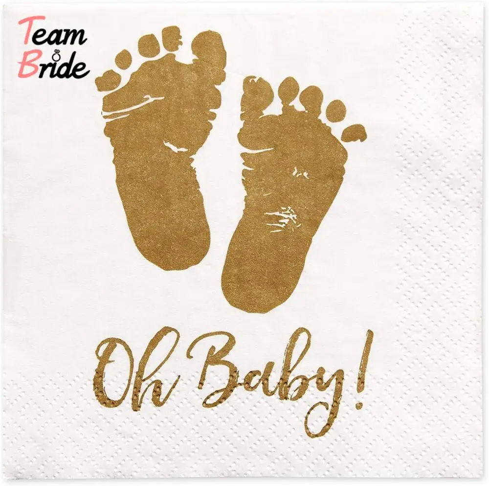 Команда Невесты 20 шт./лот Детские душевые салфетки детские золотые с принтом для