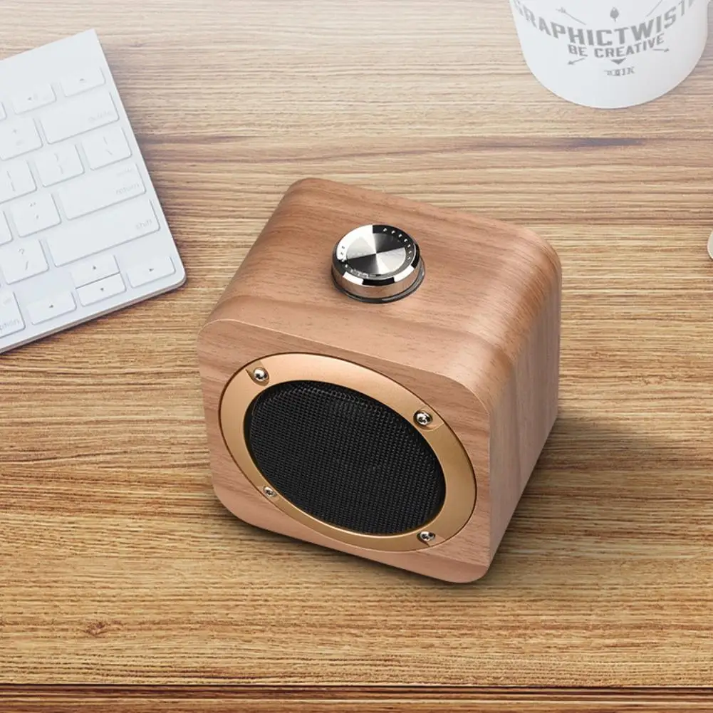 Портативная деревянная Bluetooth-Колонка Q1B 4.2 Беспроводная колонка с басами