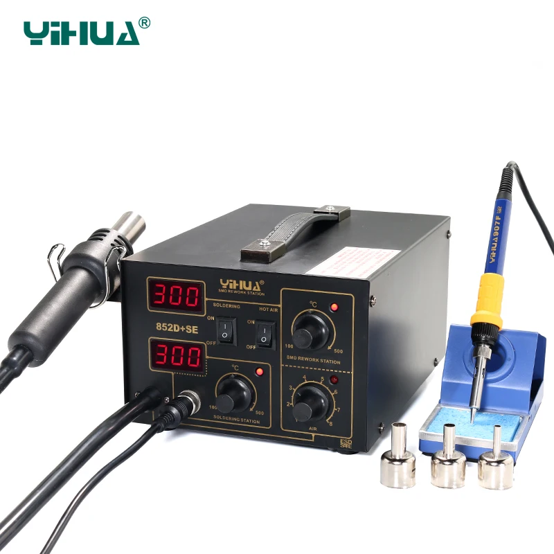 Паяльная станция YIHUA 852D + SE диафрагменный насос с европейской вилкой импортный