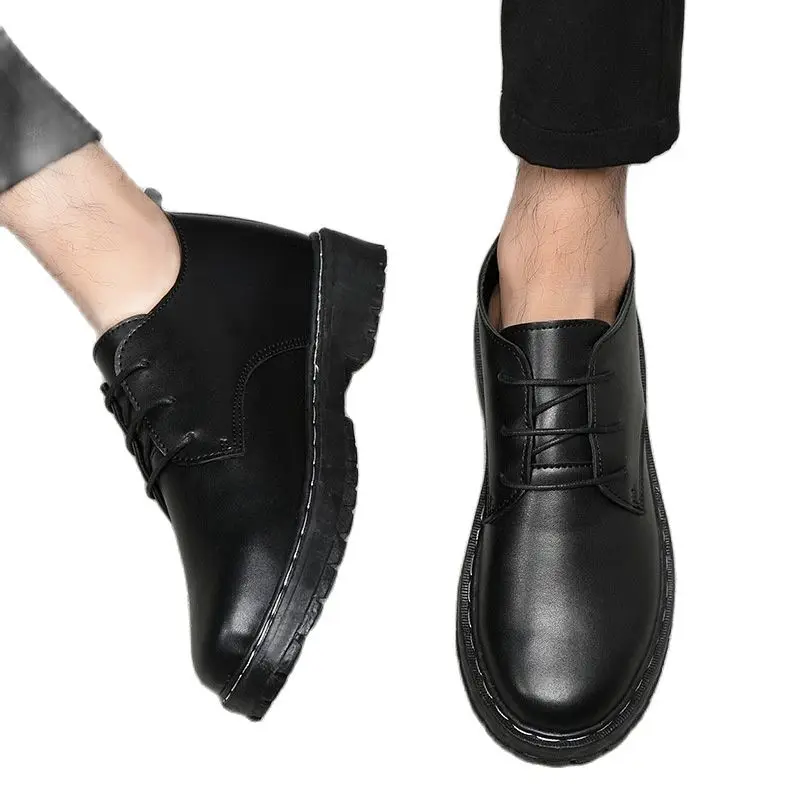 

Весна/осень 2021 Новая повседневная обувь Студенческие Трендовые туфли Мужская Маленькая кожаная обувь мужская водонепроницаемая низкая об...