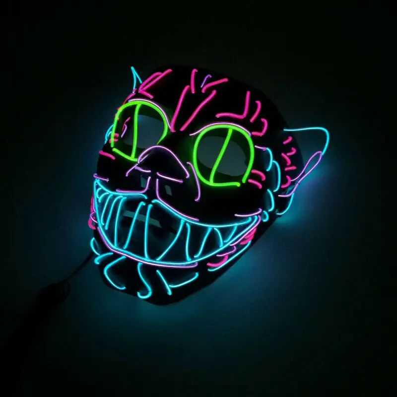 Светодиодная световая маска страшное улыбающееся лицо Rave очистка фестиваль