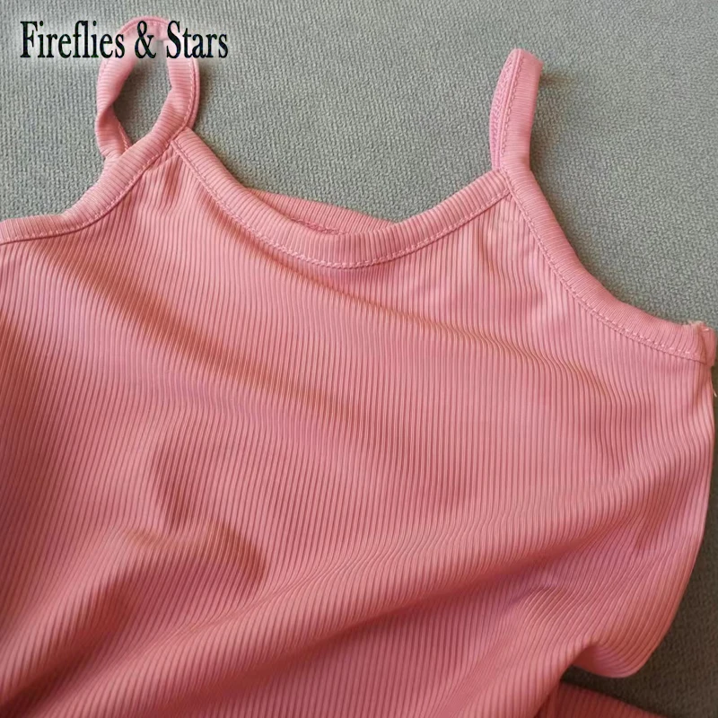 Летнее платье-жилет для девочек детское платье на бретельках детская модная