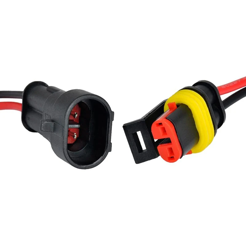 Партиями по 5 комплектов 2 PIN Путь 20 - 16 AWG Водонепроницаемый разъем жгута IP 67 AMP