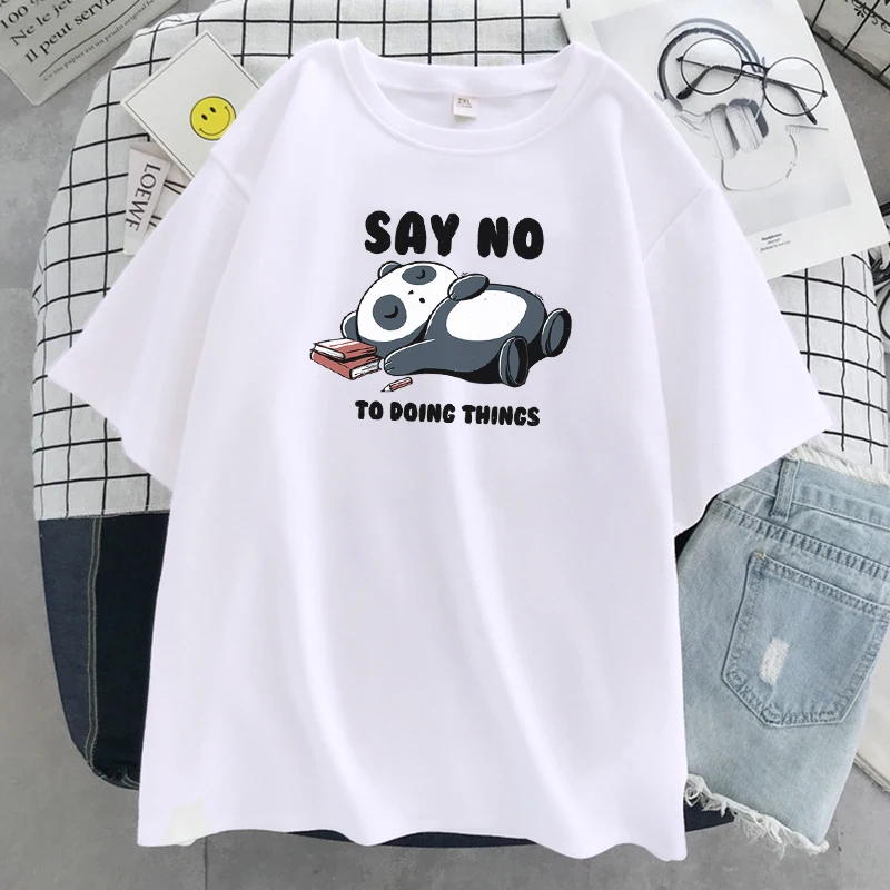 

Fashion Tee Clothes Men Cartoons Printing Men T-Shirts Say no To doing things Casual Oversize Tshirt Summer Hot sale Tshirts