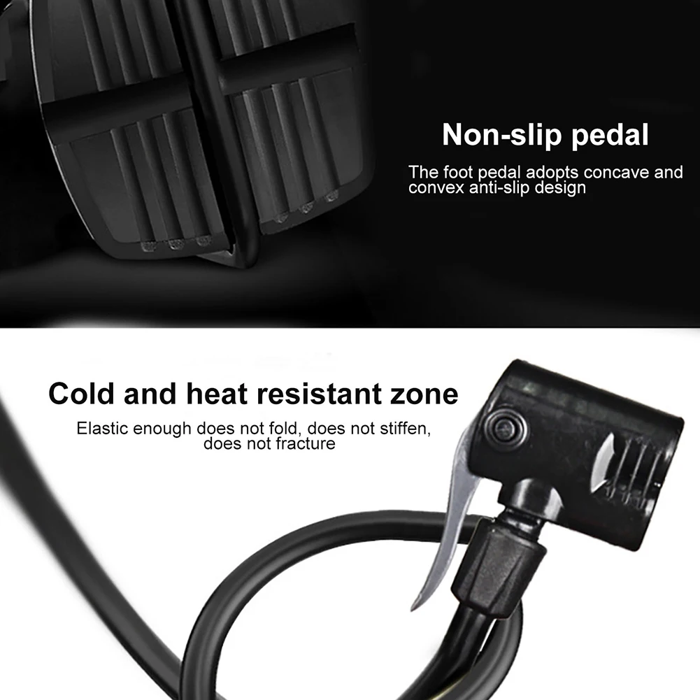 Насос для велосипедных шин портативный насос с ножной педалью и манометром на