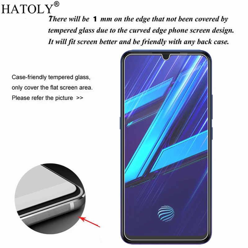 Pel&iacute;cula de vidrio templado para Vivo Z1X, Protector de pantalla de tel&eacute;fono duro con pegamento completo 9H, vidrio Protector para Vivo Z1X, 2 uds.-1