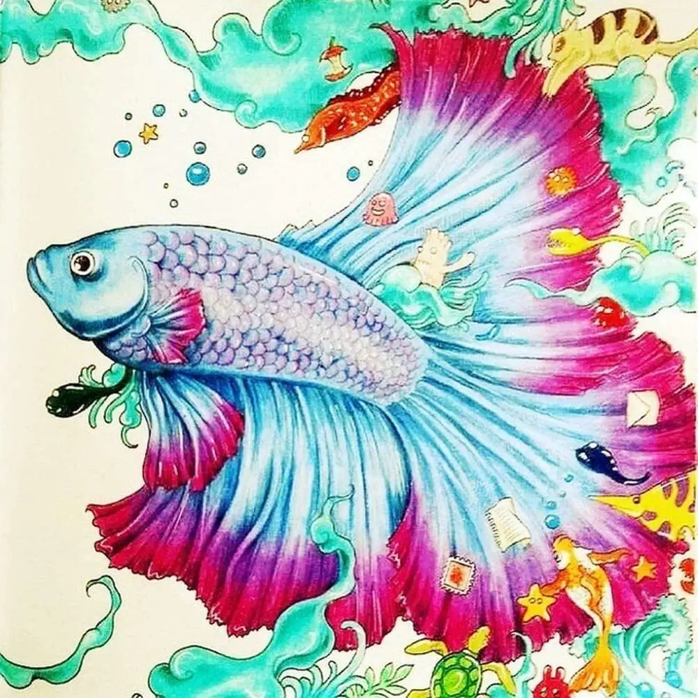 

Набор для алмазной живописи 5D с полным заполнением, искусственные элементы для рукоделия, вышивка для взрослых, искусственная рыба, подарок