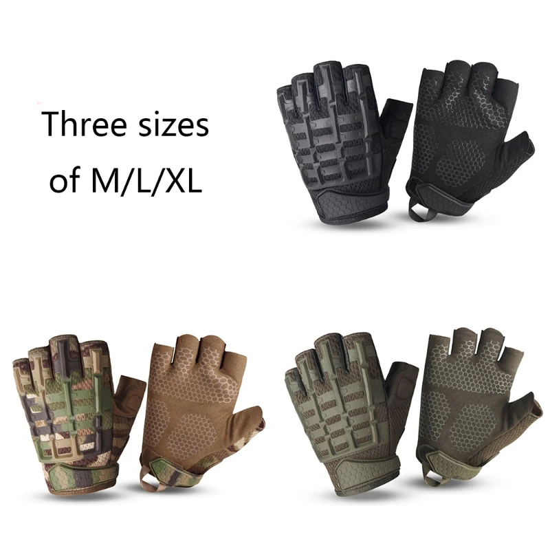 

Outdoor Sports Gloves Half Finger Long Camo Glove Army Military Anti-skip Gear 6XDB