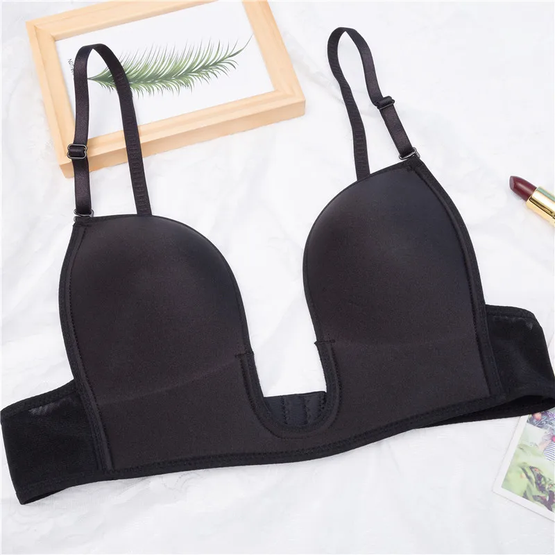 

Sexy Deep U Low Cut Push Up Women Lingerie Seamless U Bra Backless Wedding Underwear Sexy Bras Intimates Female DropShip