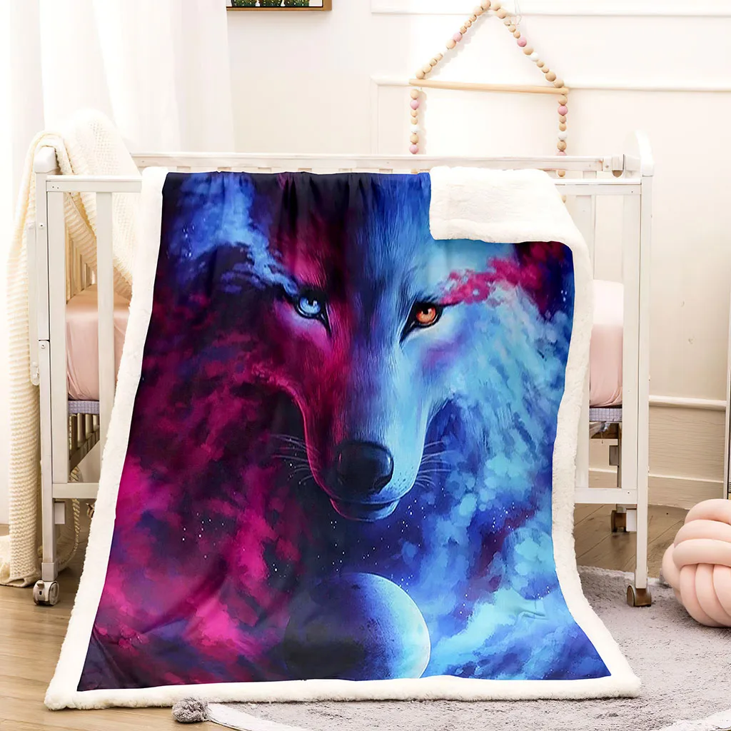 Одеяло Irisbell с принтом животных удобное всесезонное покрывало мехом для