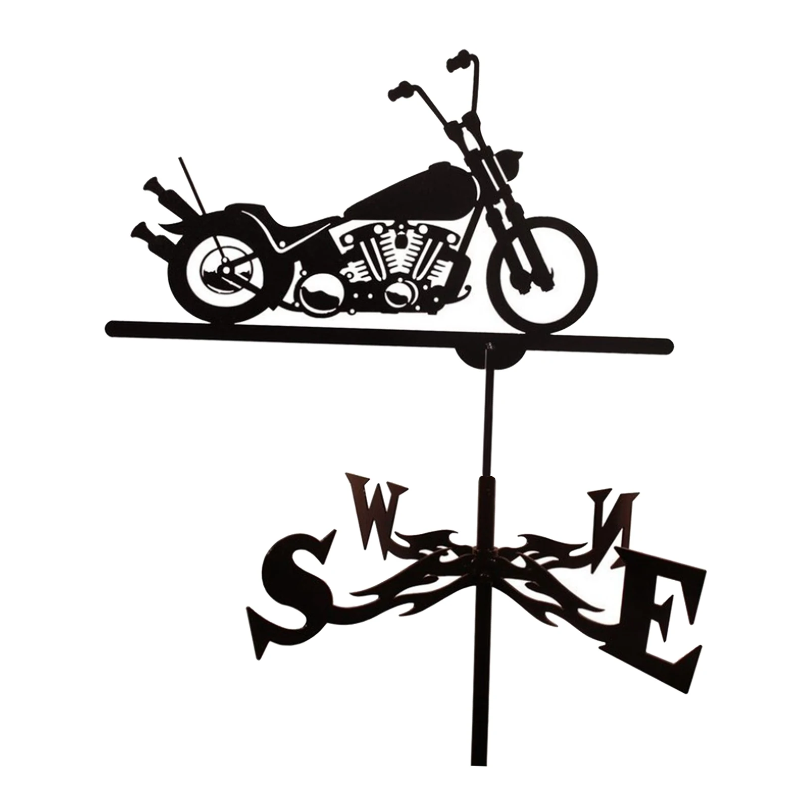 

Retro Frame Weathervane Stainless Steel Weather Vane with Mounting Bracket - Motorcycle Figurines Design Ornaments