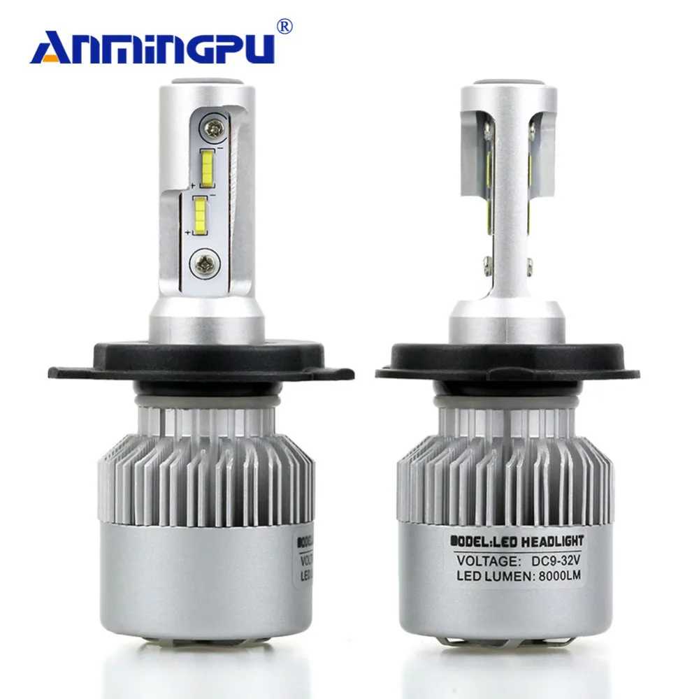 ANMINGPU 2017 72W фары для 16000LM/пара H7 светодиодный головной светильник лампы 9005 9006 9012 H11 H1