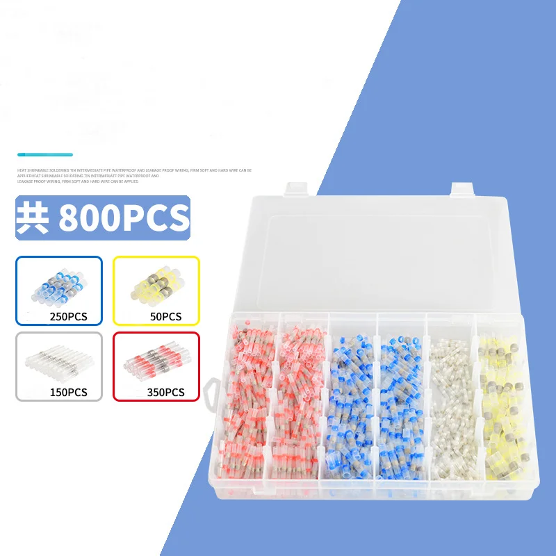 800pcs Heat Shrinkable Solder Ring Terminal Waterproof Heat Shrinkable Middle Connecting Pipe Heat Shrinkable Terminal 800pcs Heat Shrinkable Solder Ring Terminal Waterproof Heat Shrinkable Middle Connecting Pipe Heat Shrinkable Terminal