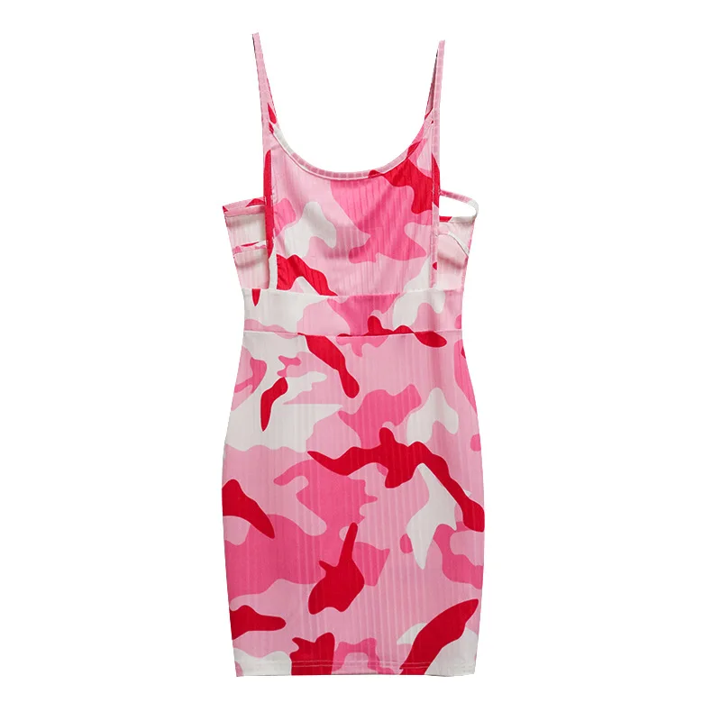 

New Summer Women's Fashion Sexy Dress Tie-dye Sleeveless Hollow Casual Above Knee Mini Dress Street Wear Vestidos En*