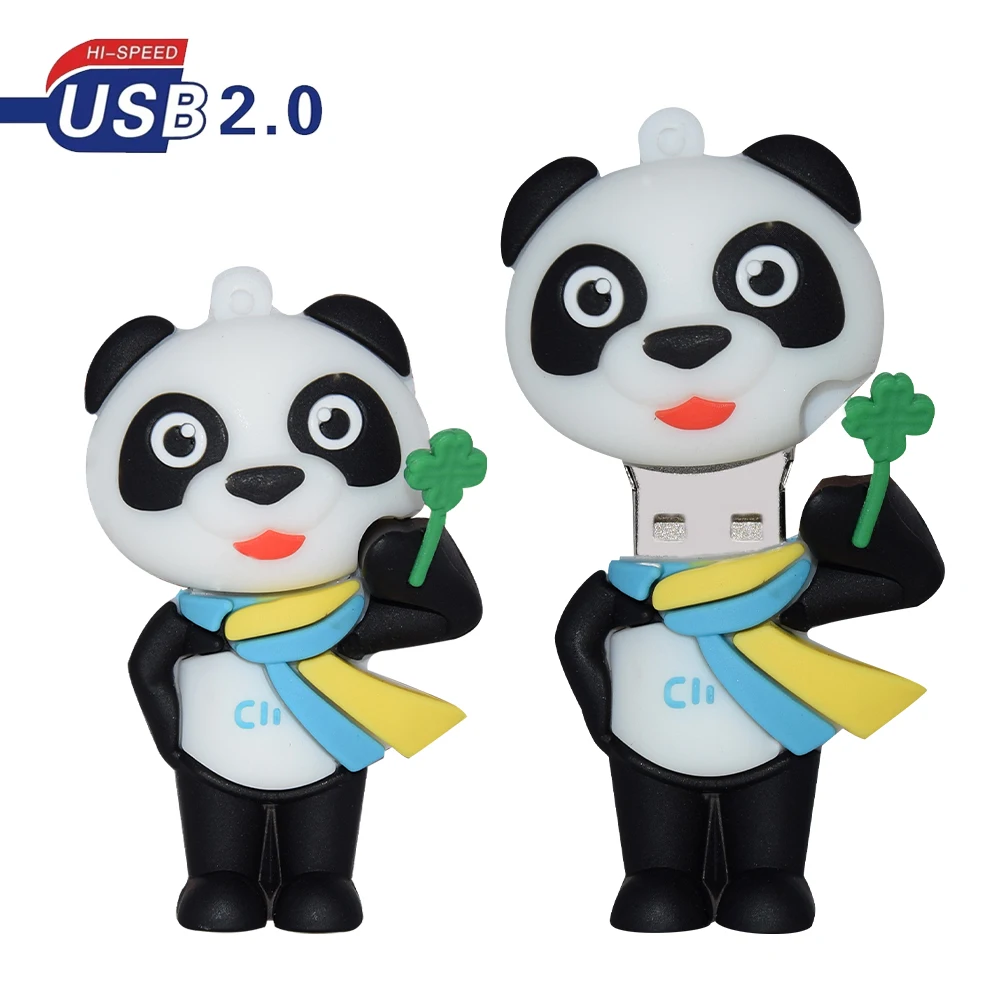 Usb флеш-накопитель в виде милой панды 16 ГБ 32 128 64 8 4 Гб usb с реальной емкостью 2 0