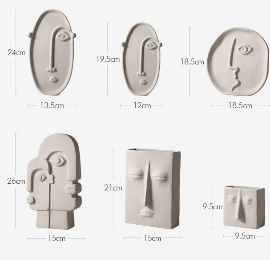 

HUMAN FACE CERAMIC VASE LIVING ROOM HOME ORNAMENTS