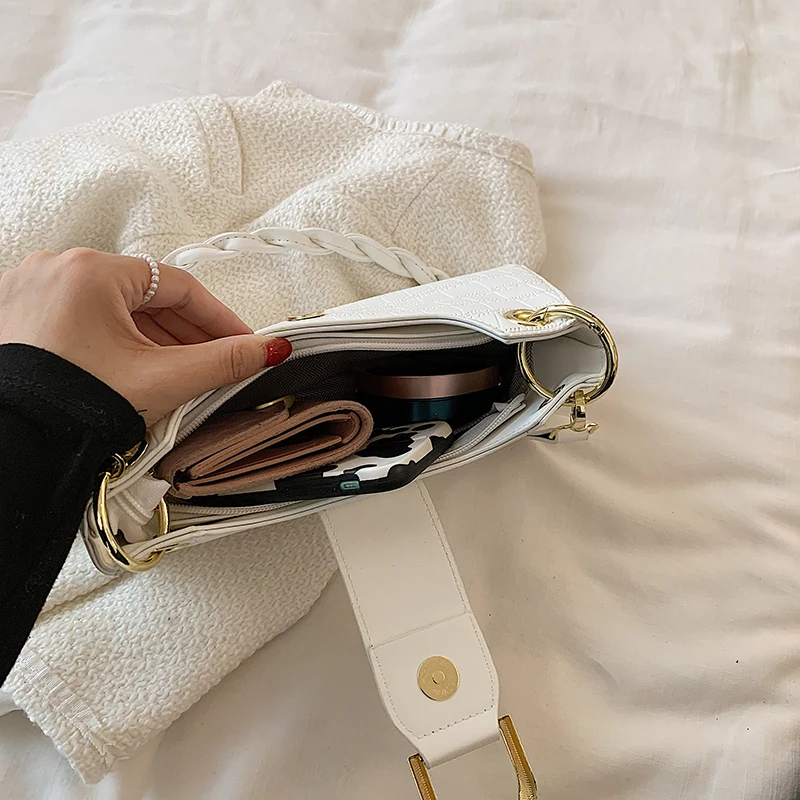 Женская сумка-мессенджер с узором под камень 2021 однотонные повседневные сумки