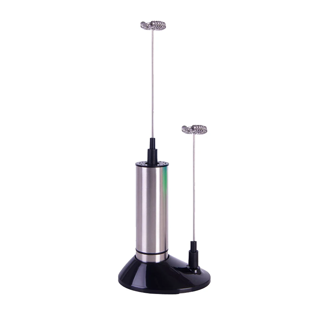 

Two Spring Whisk Head Electric Handheld Coffee Latte Cappuccino Milk Frother