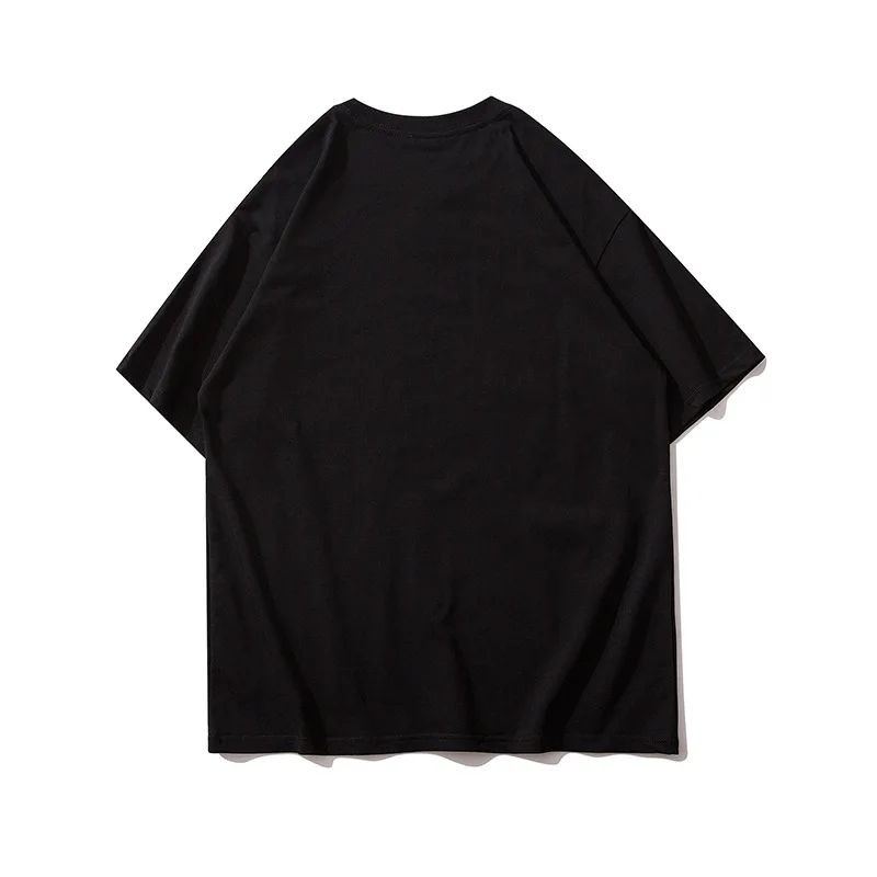 

Mens T-shirt Summer Short Sleeved Loose Cartoon Letter Print Hip Hop O-Neck Oversize High Street Casual T-shirt O-Neck Camisetas