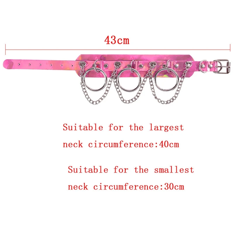 Ожерелье-чокер женское кожаное розовое с шипами в готическом стиле | Женская