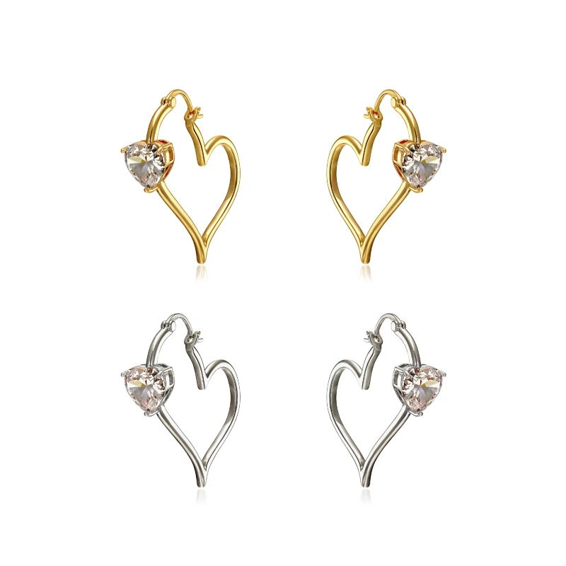 

Original design hollow line feeling love earrings personality nail earrings female tide