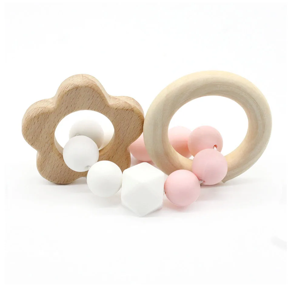 Деревянный Детский браслет в форме животного Прорезыватель для зубов ребенка