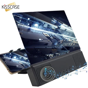 12 inch 3d screen magnifier video mobile phone folding curved enlarged hd movie with speaker amplifying projector stand bracket free global shipping