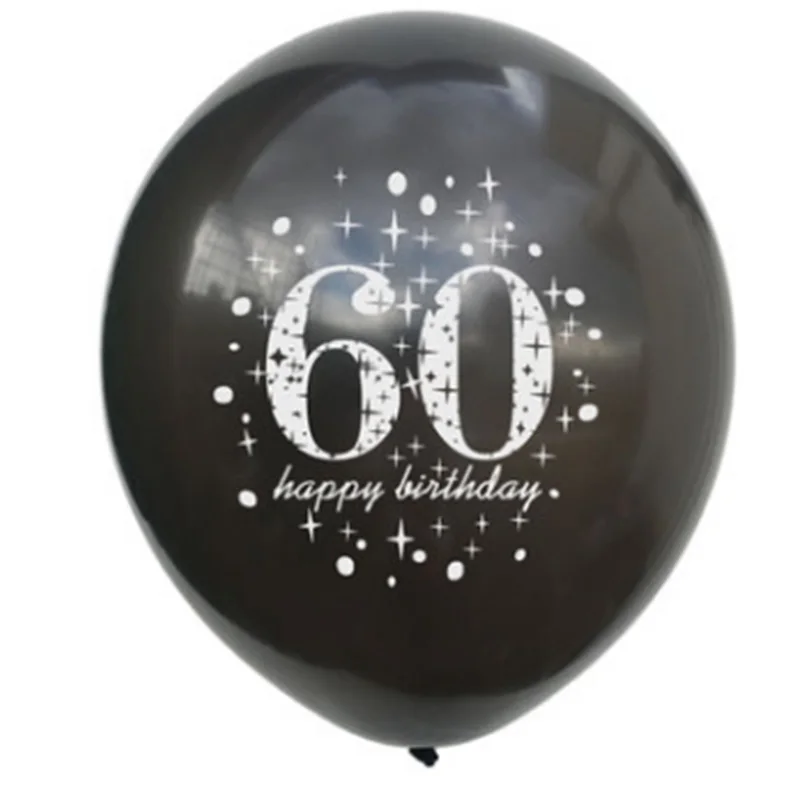 Black 60 Birthday 21 30 40 50 лет воздушные шары на день рождения Гелиевый шар украшение на день рождения взрослый прозрачный воздушный шар латексный шар P1XZ629 - Цвет: Black 60 Birthday