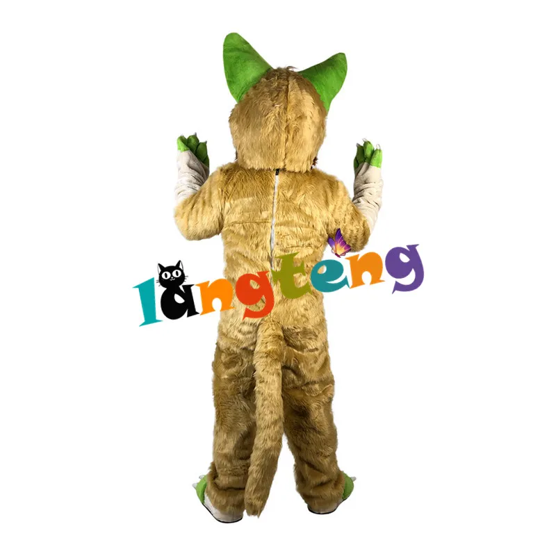 1053 Brown Dragon Monster Fox Mascot Costume Adult Xmas Fursuit Cartoon Dress Outfits Carnival Easter Ad Clothes images - 6