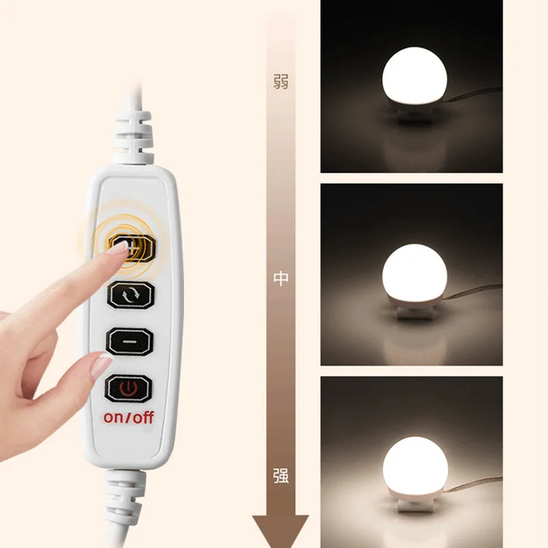 10 светодиодный Плавная затемнения макияж зеркало светильник Голливуд настенный