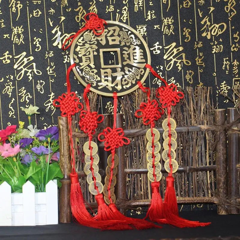 

Good Fortune Five money coins feng shui ornaments Buddhist arts and crafts pendant chinese wind chimes feng shui lucky coin