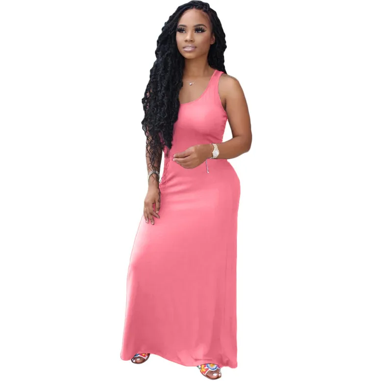 

Knee-Length Dress Knitted Elastic Sleeveless Bodycon elegant Women 2021 Summer Sexy V-Neck Button Party Slim Dresses