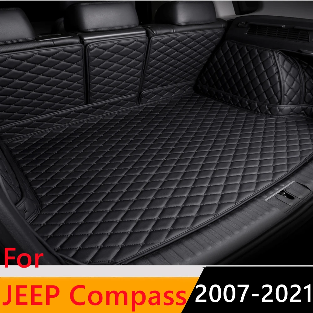 

Sinjayer Waterproof Highly Covered Car Trunk Mat Tail Boot Pad Carpet Cover High Side Cargo Liner For JEEP Compass 2007 08-2021