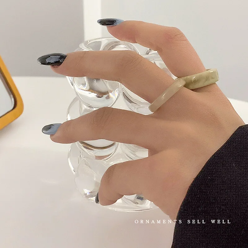 4-5 шт./компл. Ретро модное акриловое кольцо на палец в стиле ретро для женщин и