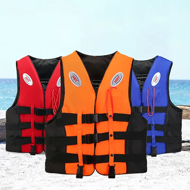 

Professional Life Vest Children Adult Reflective Adjustable Waistcoat Jacket With Whistle Belt For Swimming