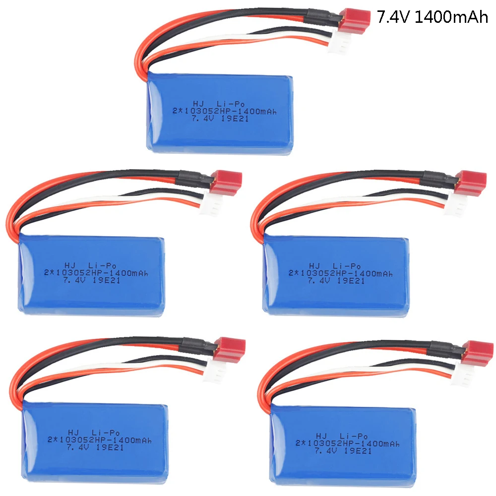 

7.4V 1400mah Lipo Battery T Plug For Wltoys A949 A959-B A969-B A979-B K929-B 7 Remote Control Cars trucks Helicopters toys parts