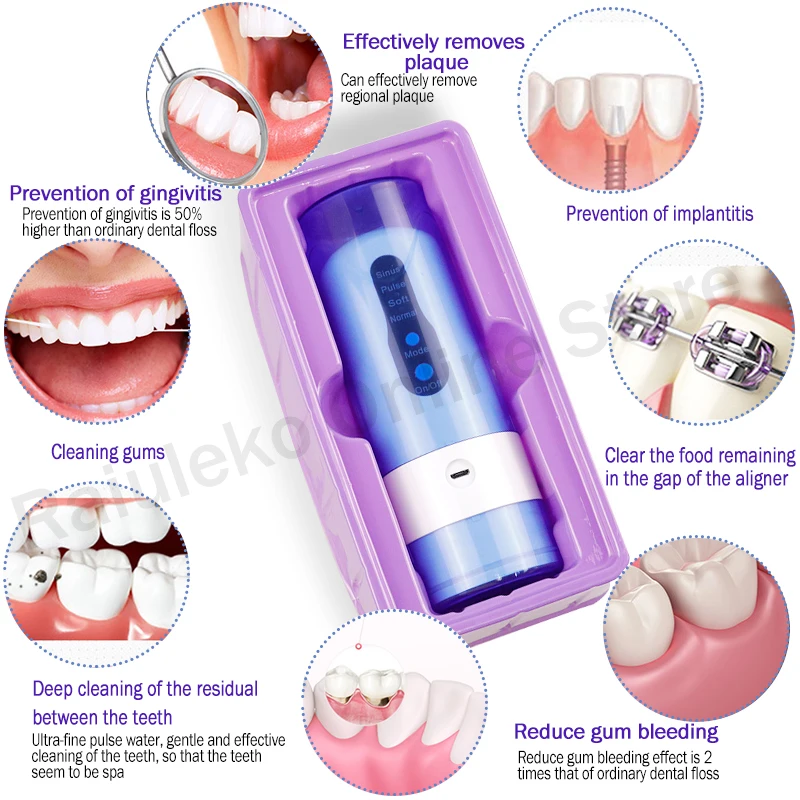 Высокопортативный ирригатор для полости рта электрический 4 режима IPX7