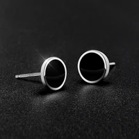 925 sterling silver female male rock punk earrings simple excellent trend party round earring for woman girl boy fashion jewelry