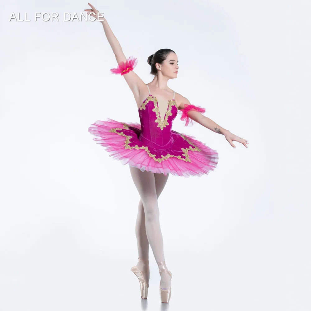 BLL074 розово-красный бархатный топ лиф предпрофессиональная балетная пачка для