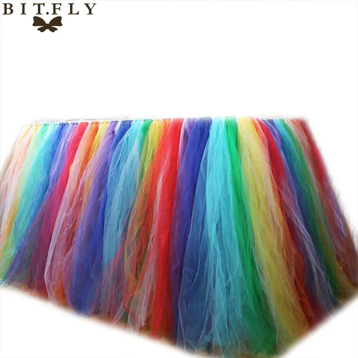 multicolor 29 цветов, полиэстер, однотонная 100*80 см юбка-пачка для стола, рождественские принадлежности,, свадебная фатиновая юбка - Цвет: multicolor