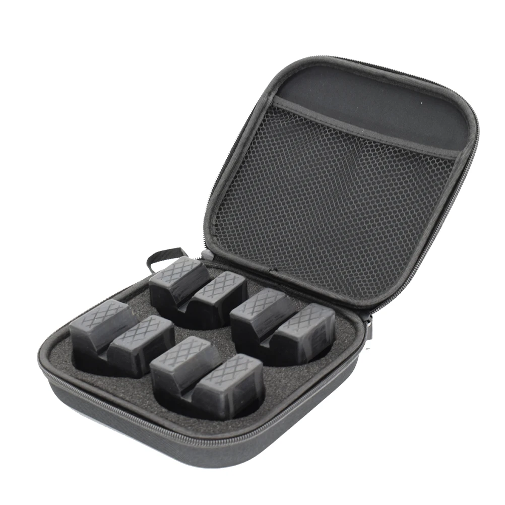 4X Jack Stand Pad Adapter Point W/ Storage Case Box Slotted Frame Rail Guard Portable Support Floor Non-slip Chassis Protector |