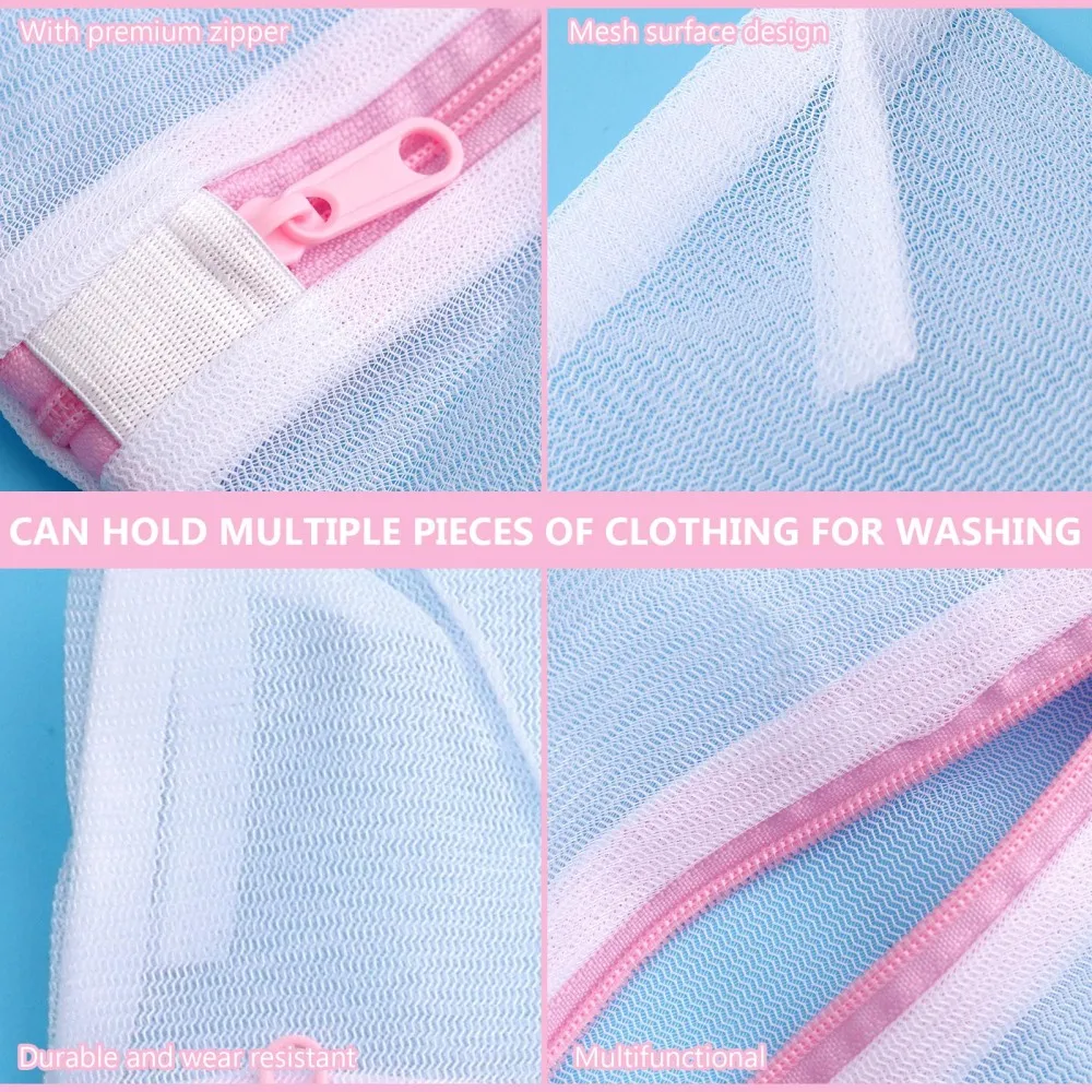 

8Pcs Mesh Laundry Bag Mesh Wash Bag Travel Storage Bag Clothing Washing Bag